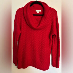 Coldwater Creek Womens Red Cowl Neck Cashmere Wool Blend Size Small Sweater